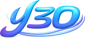 Logo y30 merah untuk Indonesia